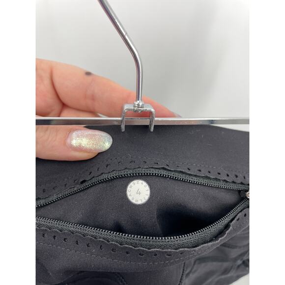 Lululemon Leggings Womens 4 Mind Over Miles Crop 17" Black Running Athletic - Picture 3 of 4